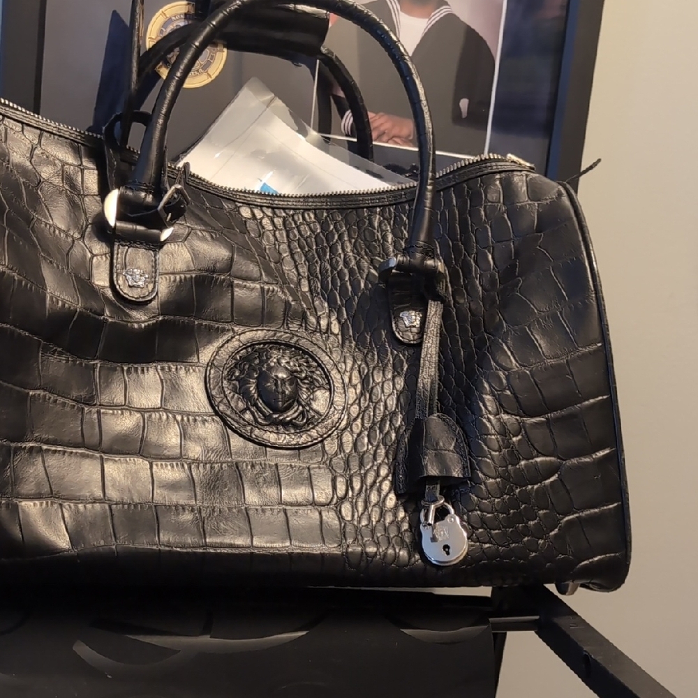 GIANNI VERSACE Leather travel bag